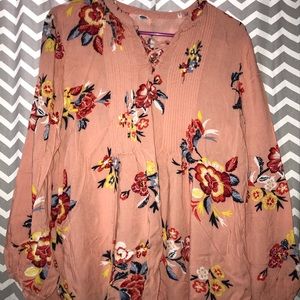 Long sleeve flower blouse